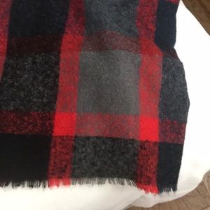 Red plaid blanket scarf